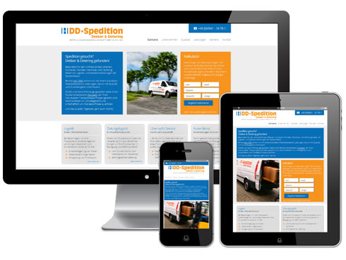 Darstellung der Homepage als responsive Websdesign