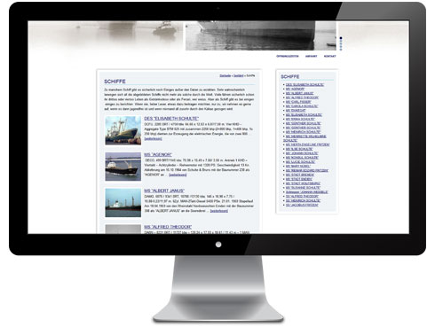 Darstellung der Schiffe auf der Webseite