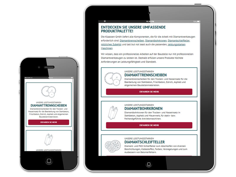 Responsives Design der Webseite