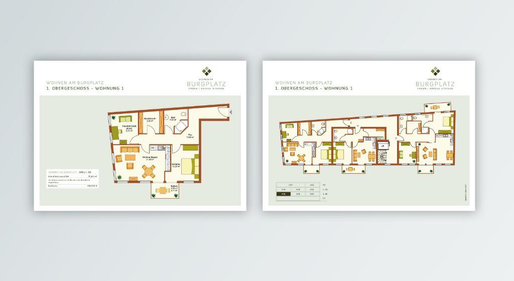 Lageplan der Wohnungen im Burgplatz