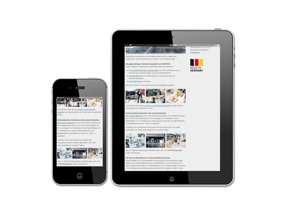 Responsive Design der Webseite