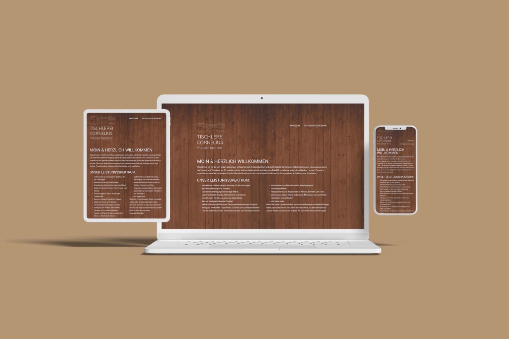 Tischlerei Cornelius Emden Responsive Onepager Webvisitenkarte Wordpress