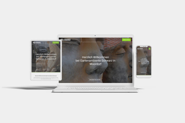 Gartenambiente Schwarz responsive Webseite Onepager Relaunch